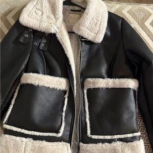 Altar'd State Suede Black and Cream Jacket